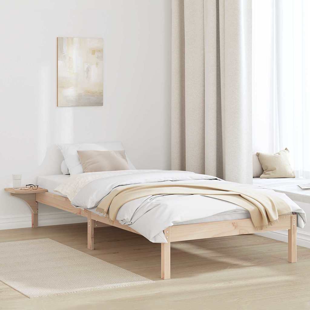 Natural Bed Frame 90 x 200 cm Solid Pine Wood