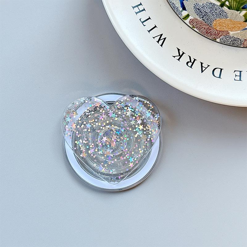 Sequin Glitter Love Magnetic Paste Mobile Phone Airbag Bracket Heart Ring Niche Girl Decoration