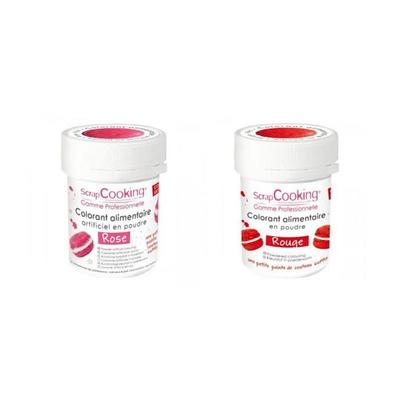2 Food Colorings In Powder - Red-pink