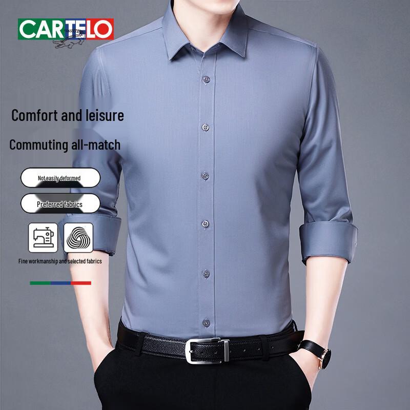 CARTELO Men's Long Sleeve Business Casual Shirt