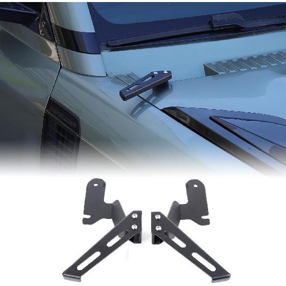 2PCS Hood Light Mount Brackets Compatible with Land Rover Defender 90 110 130 2020-2025 Carbon Steel Expansion Hood Led Mount Spotlight Bracket Kit