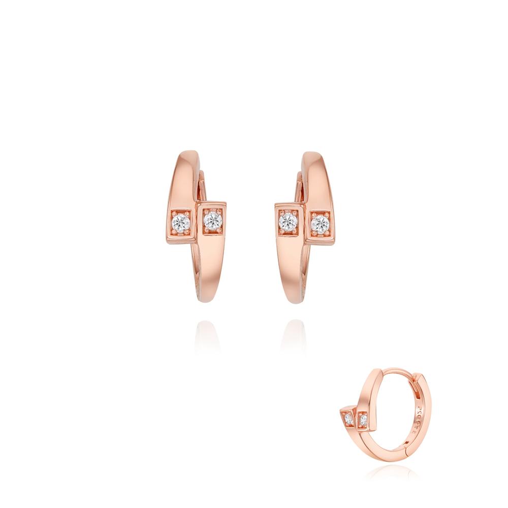 Stonehenge Silver One-Touch Cubic Earrings Sc24B23E
