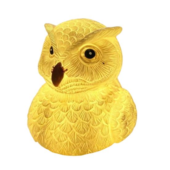 LED Owl Night Light Small Resin Owl Bedside Light 3D Bird Table Lamp for Bedroom Living Room Dining Room Nursery Office Home Decoration