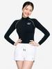 BARREL Women'S Logo Half Zip Crop Rash Guard Black (B5Swwcr041Blk)