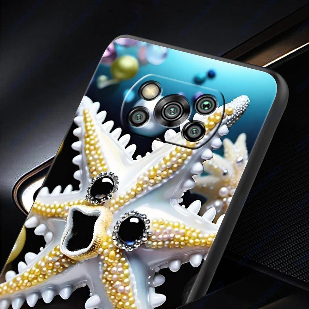 Ocean Coastal Seashell Seaweed Phone Case Cover  for Xiaomi Poco F7 Ultra F6 F5 F4 F3 X6 X5 X4 X3 NFC C51 C55 M4 GT 5G Soft TPU