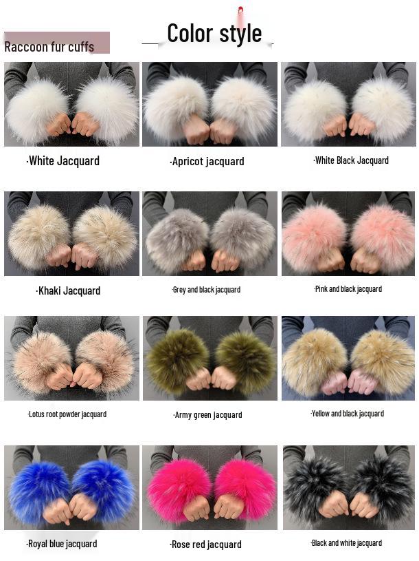 Fluffy Faux Fur Cuff Bracelet Wristband for Women