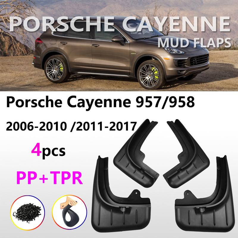 4pcs For Porsche Cayenne 957 958 2006-2010 2011-2017 2018-2025 Mud Flaps  Automobile Fender Mudguard Car Accessories