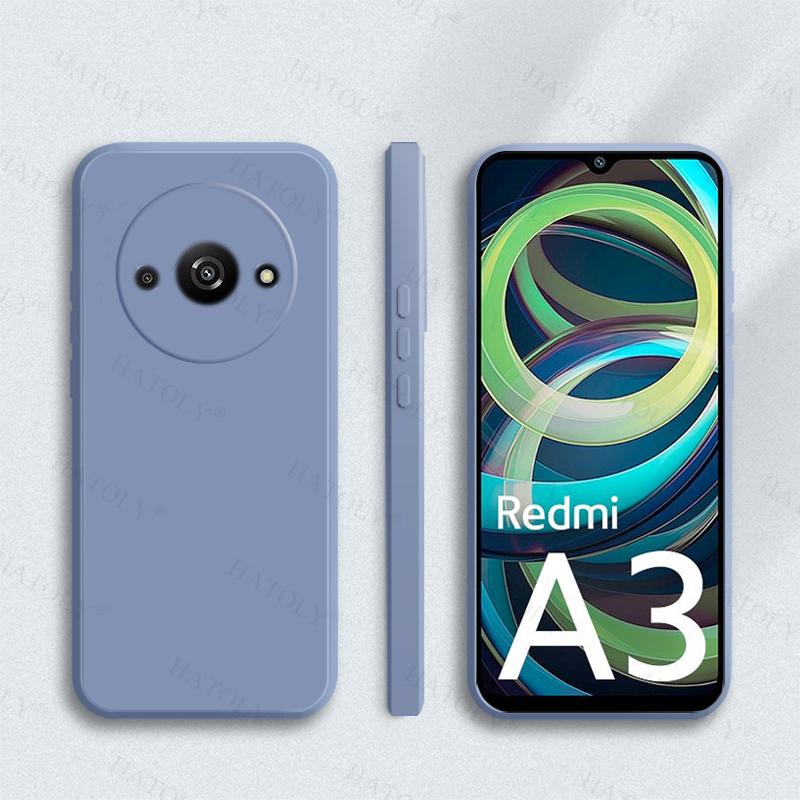 Para Xiaomi Redmi A3 Capa Para Redmi A3 A 3 Macia Original Silicone Líquido Cor Doce Capa Traseira Para Redmi A3 Capa 6,71 polegadas