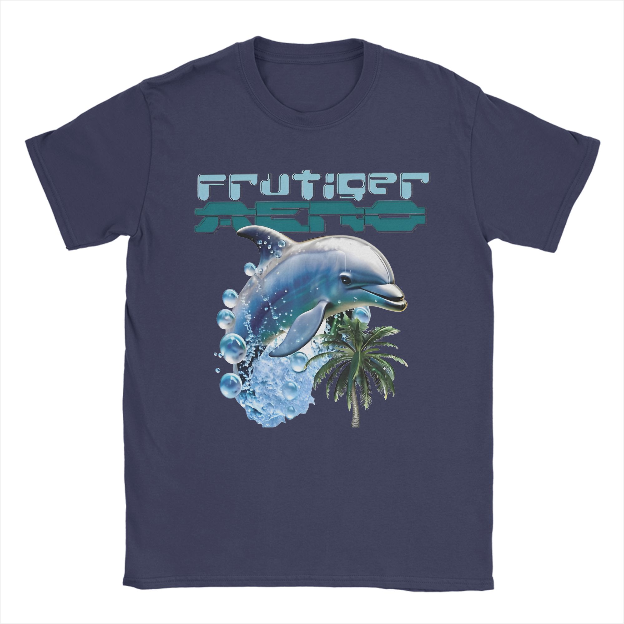 

Frutiger Aero with Dolphin Men T Shirts Hipster Tees Short Sleeve Crew Neck TShirts 100 Cotton Classic Clothing 4XL