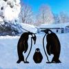 3D Penguin Yard Decoration Garden Stakes Ornaments Christmas Indoor Outdoor Silhouettes Garden Lawn Yard Decoration