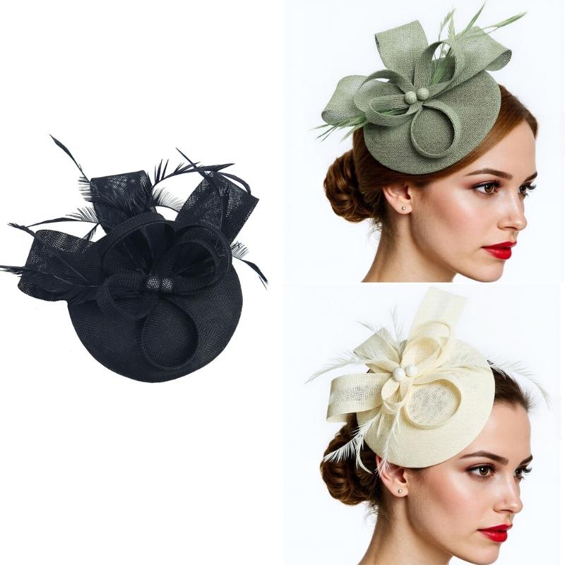 Elegant Hårband Dam Fascinator Huvudbonad Handgjort Håraccessoar För Bröllopsfester Och Temafester