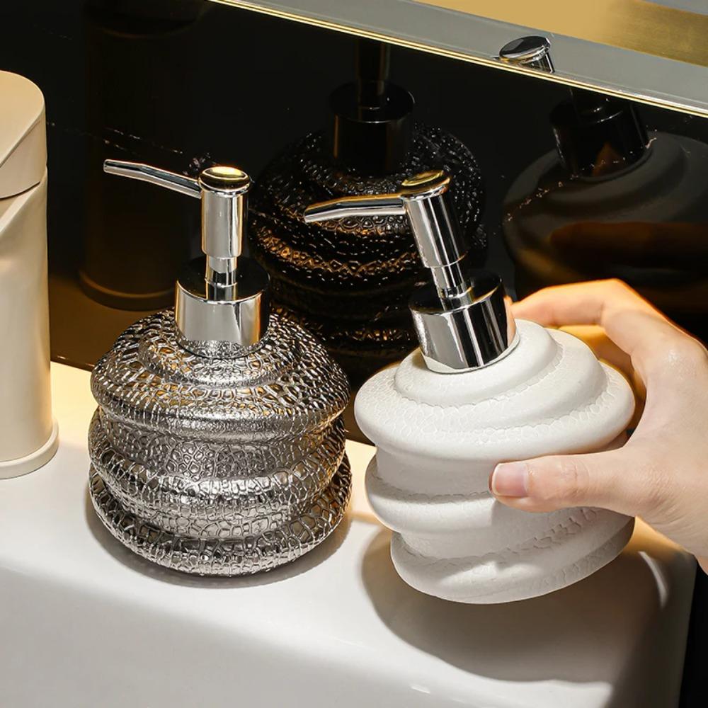 Ceramic Bottle Soap Dispenser Hotel Toilet Hand Wash Liquid Press Bottles Body Wash Shampoo Dispensing Shampoo Bath Gel Bottle