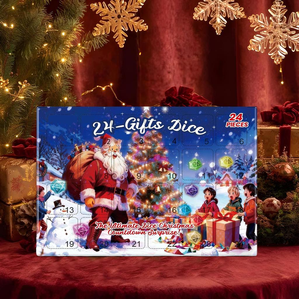 Christmas Countdown Toy Party Game Supplies 24 Days Role Playing Dice Set Countdown Calendar For Women Boys Girls Youth Teens