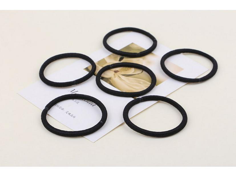 Durable Seamless Black Elastic Hair Tie for Thick Hair
