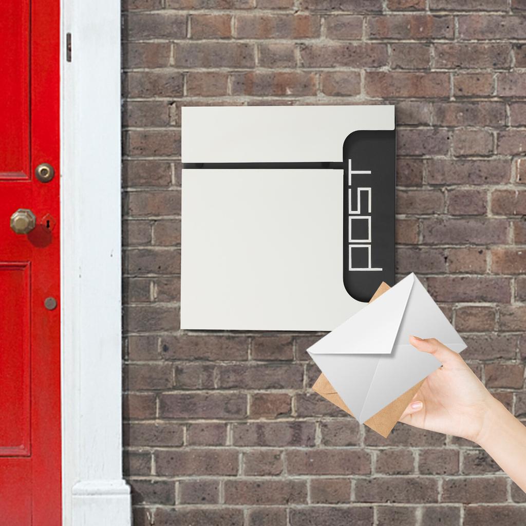 Large Capacity Locking Mailbox for Outdoor Use, Wall Mounted Steel Mail Box with Keys, Secure Parcel Delivery Box for Garden