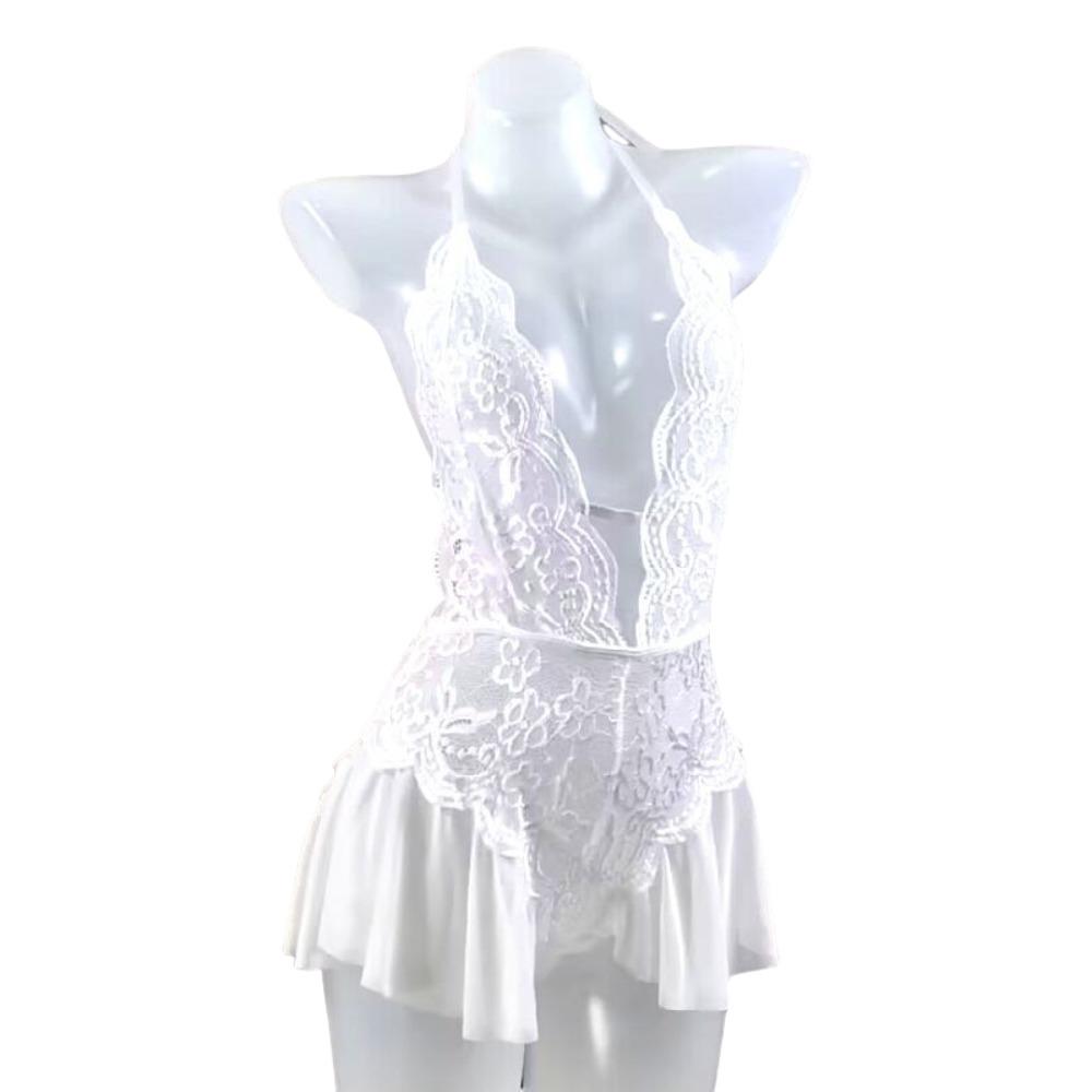 Hanging Neck Sexy Clothing Dress Camisole Lace Corset Skirt Elegant Sexy Lace Bodysuit Ladies