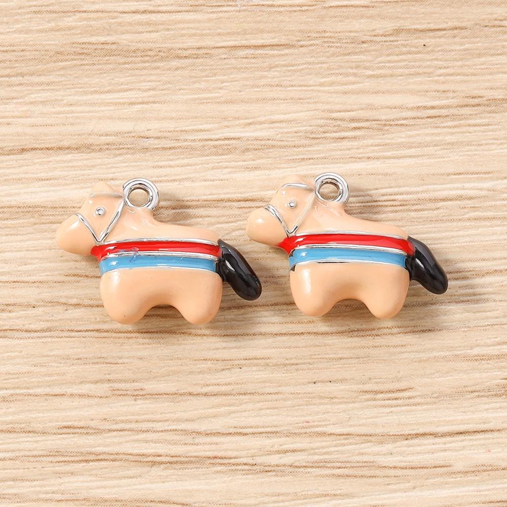 5PCS New Zinc Alloy Animal Pendant Accessories Little Horse Multi-purpose DIY Accessories Necklaces Charms DIY Jewelry Making