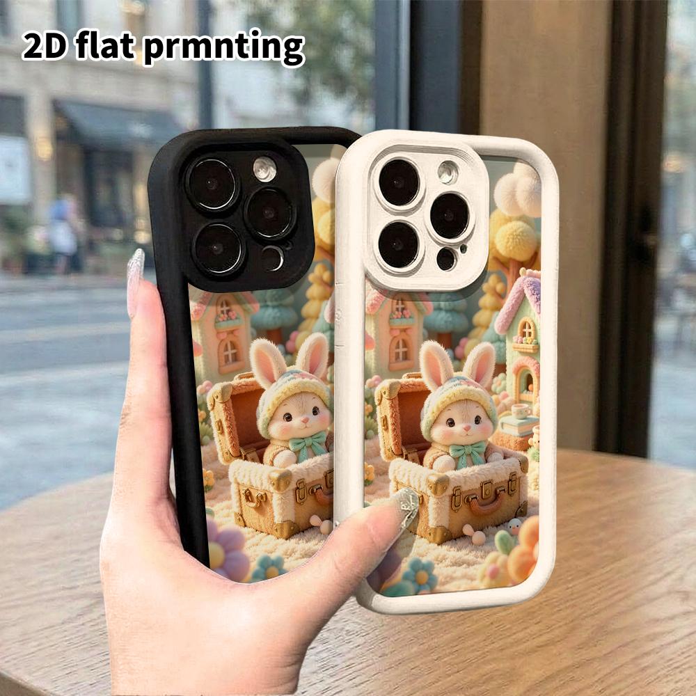 Phone Case: 2D flat, fits iPhone 18 17 16 15 14 13 12Pro protective case, forest little rabbit house, perfect Christmas and Halloween holiday gift