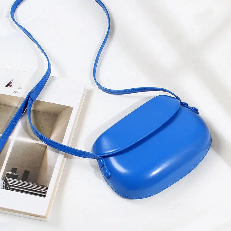 Fashion Candy Color Single Shoulder Crossbody Bag Luxury Small Handbag Vintage Saddle Bag Hard Bag