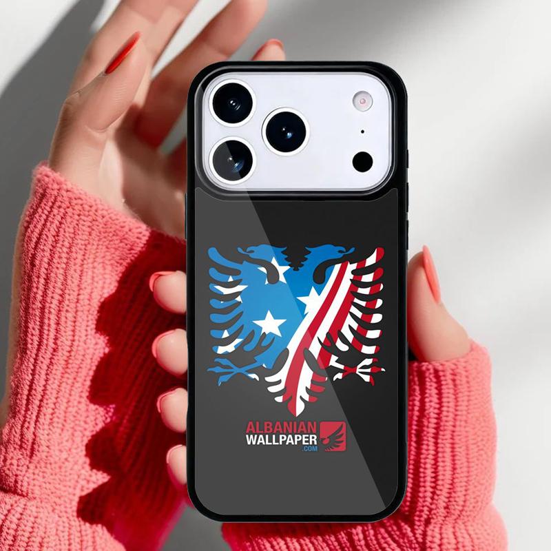 Albania Flag Eagle Phone Case for iPhone 17 16 15 14 13 Pro Max Back Cover for 12 11 Pro Coque