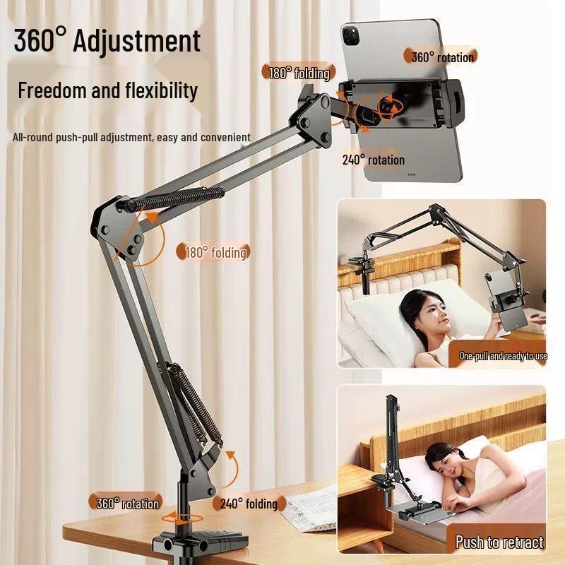 Universal Metal Bed & Desk Tablet Phone Holder for Overhead Viewing