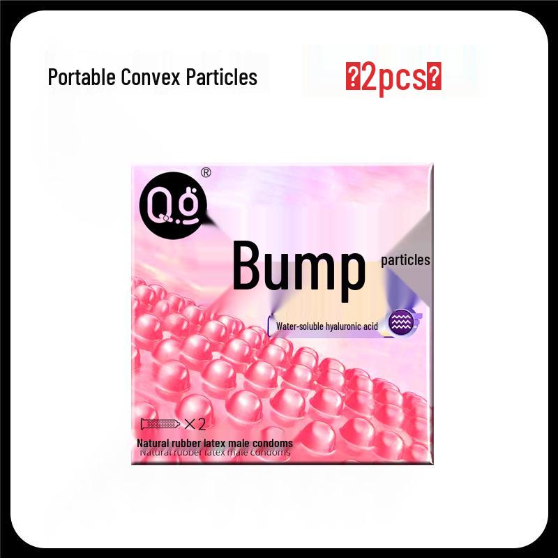 Q Point Ultra-Thin Pink Condoms with 3D Surrounding Particles - Odorless, Super Lubricated, Female Pleasure Enhancing.