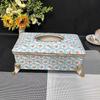 European style ceramic tissue box full of flowers, living room coffee table, table, paper drawer, high-end storage box, home res