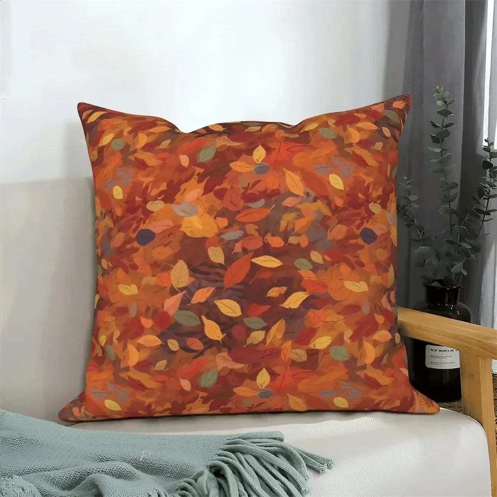 Autumn Scenery Home Decoration Cushion Cover Autumn Leaf Forest Print Sofa Decoration Pillow Cover