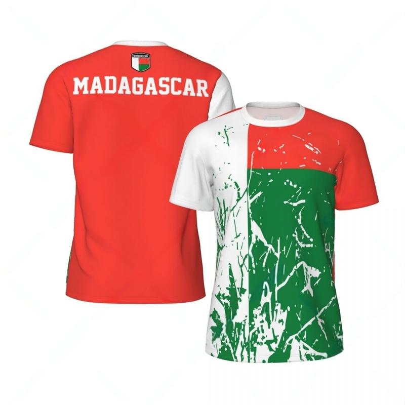 

Madagascar Flag Graphic Football Jersey Fashion National Emblem 3D Printed Sports T Shirt Casual Breathable Tees S