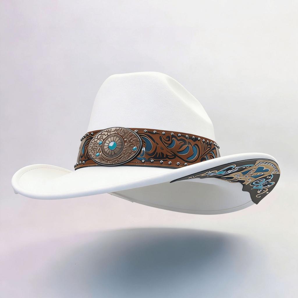 Popular Cowboy Hat European and American High-end Fashion Top Hat Fashionable Versatile Elegant Top Hat Jazz Hat