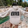 Jesus Saves Hoodie Christian Graphic Sweatshirt Women Bible Verses Crewneck Pullover Faith Top Casual Tops
