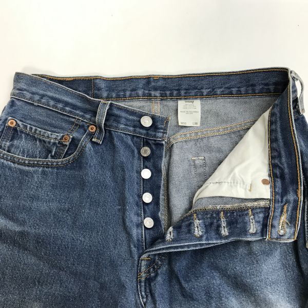 90s Vintage Levi's 501xx Denim Jeans W33 Inseam 78cm Blue Made in Colombia(USED)