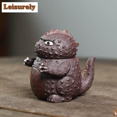 140ml Yixing fialové hliněné konvičky Ručně vyráběná roztomilá dračí konvička Čajové zvířátko Konvice z nezpracované fialové hlíny Zisha čajová sada Řemeslo čajového obřadu