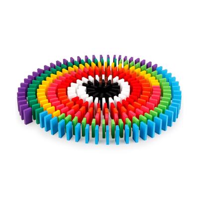 Çocuklar için 120 Parça Domino Seti Ahşap Yapı Blokları 12 Renk Domino Yarışı Fayans Oyunları Çocuklar için Eğitici Oyuncak