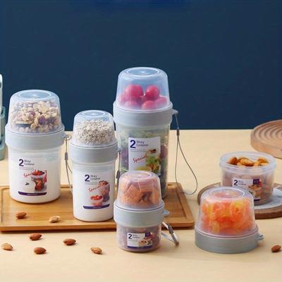 Boîte de conservation alimentaire étanche à 2 couches | Bocaux à salade et céréales portables pour le voyage, la cuisine et la conservation des aliments