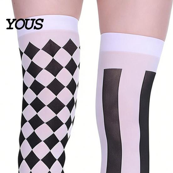 Knee High Socks 1 Pair Halloween Thigh for Women, Cute Gift Anime Fans Cosplay Party Stockings, Over Tea Party, Festivals Accessories