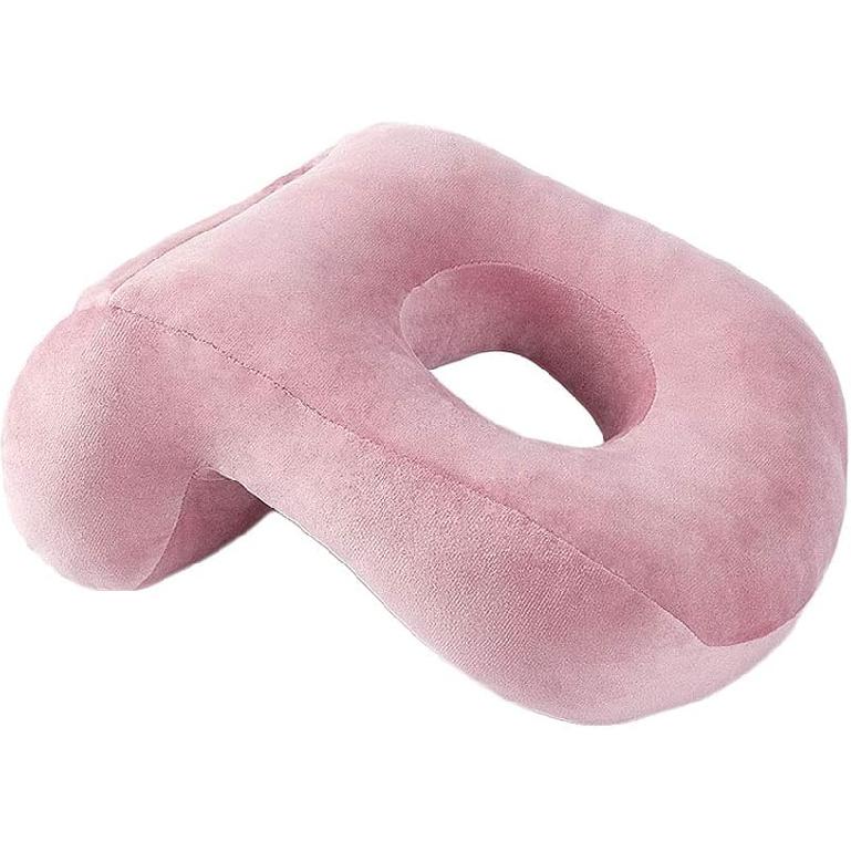Nap Desk Sleeping Pillow for Adults and Kids, Memory Cotton Travel Nap Face Pillow with Arm Rest Back Support Pillow for Office School Library розовый