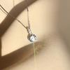 Minimalist Solitaire Crystal Pendant Necklace - Dainty Silver-Tone Chain for Daily Wear & Gift