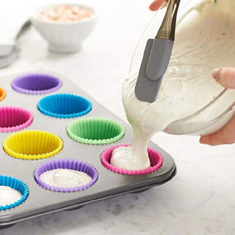 24 Pack Silicone Cake Mould Muffin Cupcake Baking Molds Kitchen Cooking Moulds