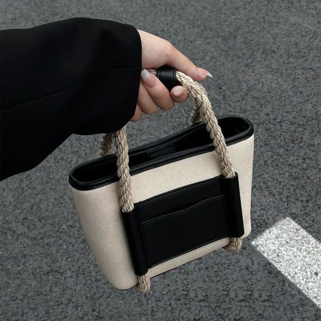 

JIAERDI Retro Beige Bucket Bag Purse Women Summer Versatile Handle Y2k Hand Bag Wallets Ladies Vintage Messenger Bag Aesthetic 21x14x7cm