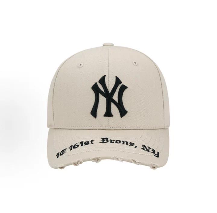 MLB  Washed Cotton Baseball Cap, Stylish Letter Embroidered Curved Brim Sun Hat for Men Women, Adjustable Breathable Casual Headwear  32CPKP111 adjustable helle khaki