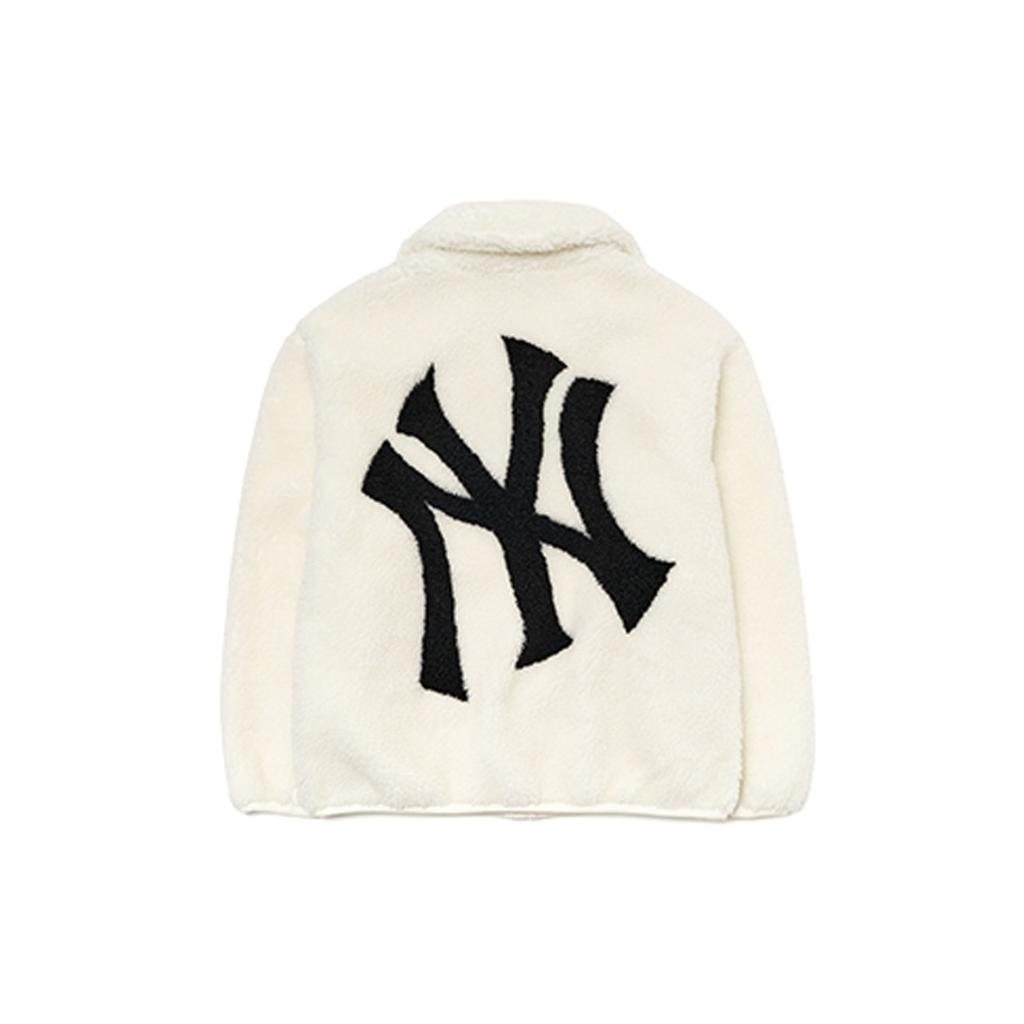 MLB Letter Logo Warm Sherpa Jacket Unisex jackets Ivory 3AJPF3016-50IVS