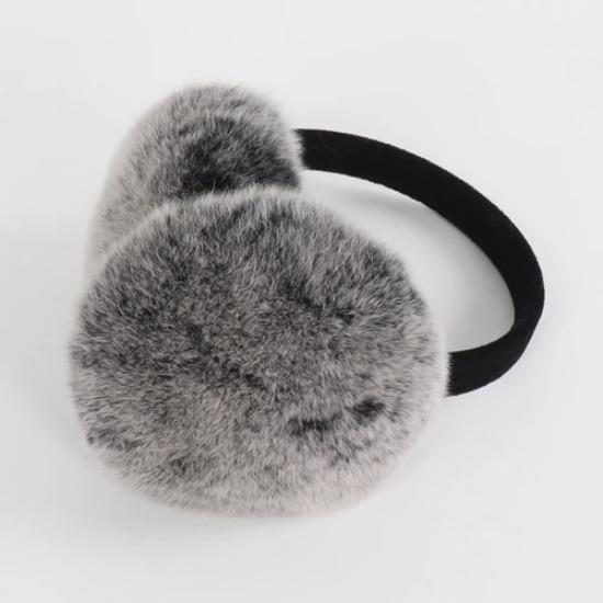 New women Quality Real Fur Ear-cap Winter Warm Natural Rex Rabbit Fur Earmuff Lady Fashion Fluffy Genuine Rex Rabbit Fur Earlap