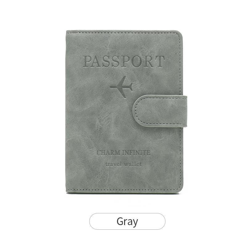 Porte-passeport, étui de protection de voyage en cuir avancé avec protection RFID, adapté pour passeports/cartes de crédit/billets d'avion,