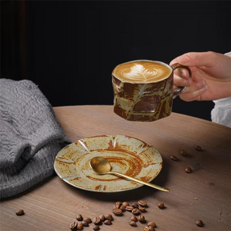 OLOEY Retro Bone China Coffee Cup & Saucer Set