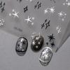 1pc 3D Embossed Nail Sticker, Creative Decals Stars Sea of Black and White Hollow Cartoon Embossed Nail Decoration Stickers Self-adhesive