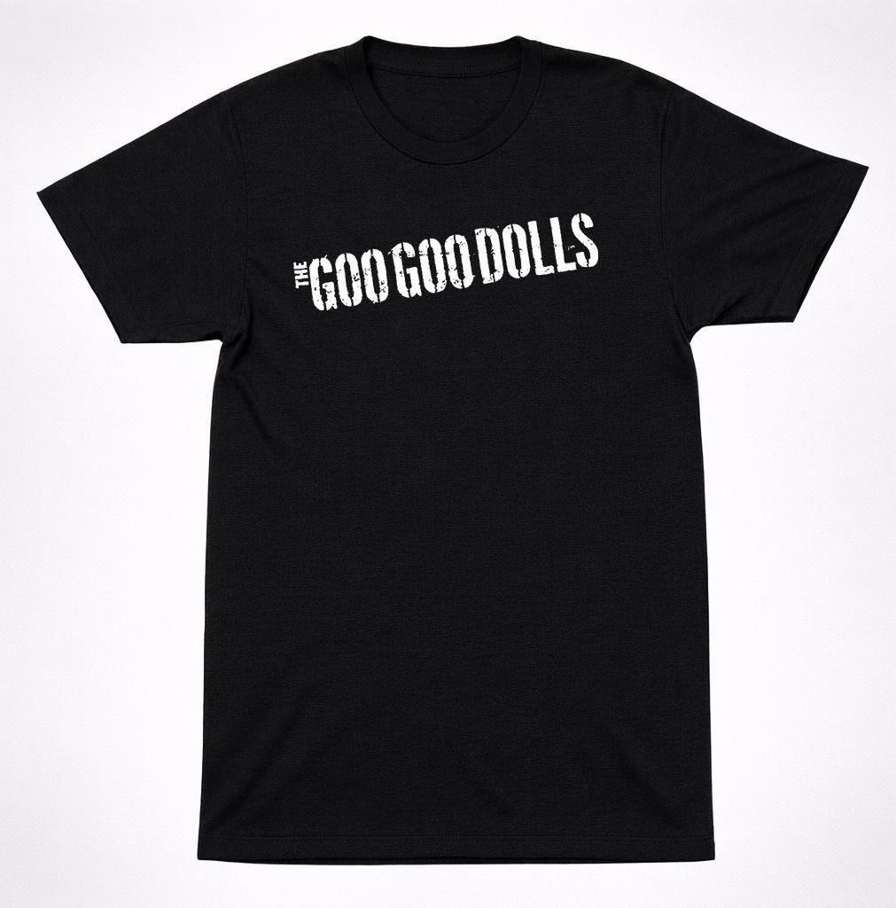 Goo Goo Dolls Text Logo Shirt Alternative Rock Band Minimal Black Graphic Shirt