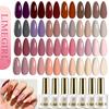 Set 24 Culori Oje Gel pentru Unghii 8ML Kit Oje Gel Cpsr Set Vopsea Culoare Gel pentru Unghii Soak Off cu Bază și Top Coat