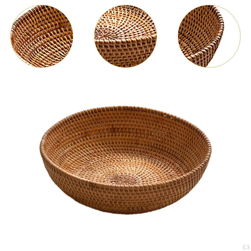 Braided Basket Snack Bread Organizer Stackable Solid Storage Baskets for Home Fruit Bowl Desk