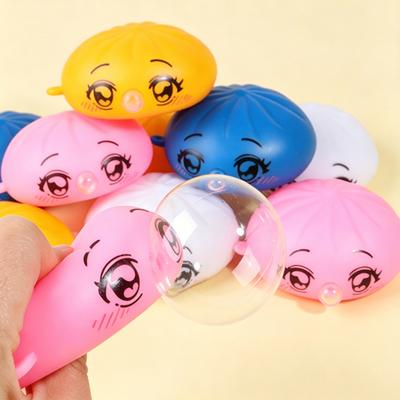 1/3/5 Piezas Juguete de Bollo Burbujeante con Expresiones de Dibujos Animados Alivio del Estrés Relajación Bollo al Vapor Juguete para Apretar Ayuda para la Concentración Juguete Fidget de Bollo que Escupe Burbujas